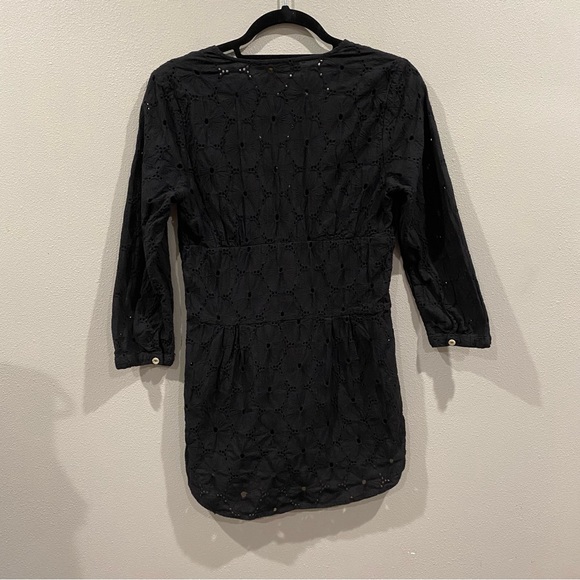 ViX Paula Hermanny Swim Coverup Crochet Floral Mini Dress Sheer Black Small - Picture 6 of 7